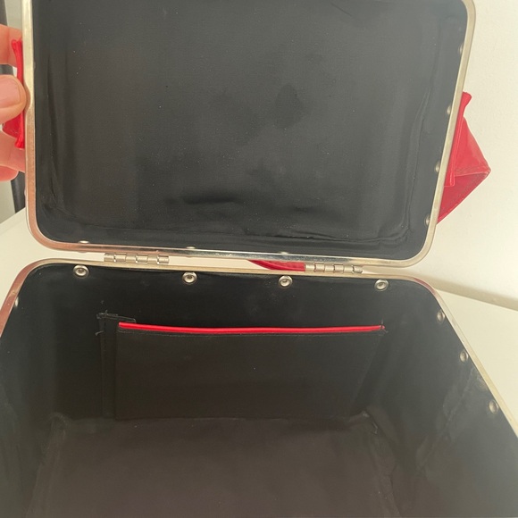Red Box Handbag with Silver Accents - Picture 4 of 4